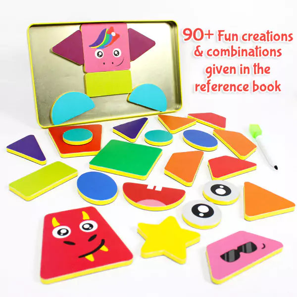Magnetic Shapes Puzzle 20 Pieces Multicolored For Unisex - متجر