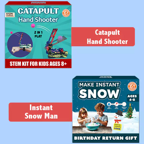 Butterfly Edufields Catapult & Snow Making Kit | Best Birthday Return Gifts for Kids Ages 4-12 | Combo ā STEM Science Kit & Fun Activity for kids