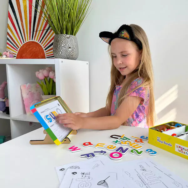90+ pcs Magnetic Alphabets Numbers Shapes Puzzle | 3-5 years