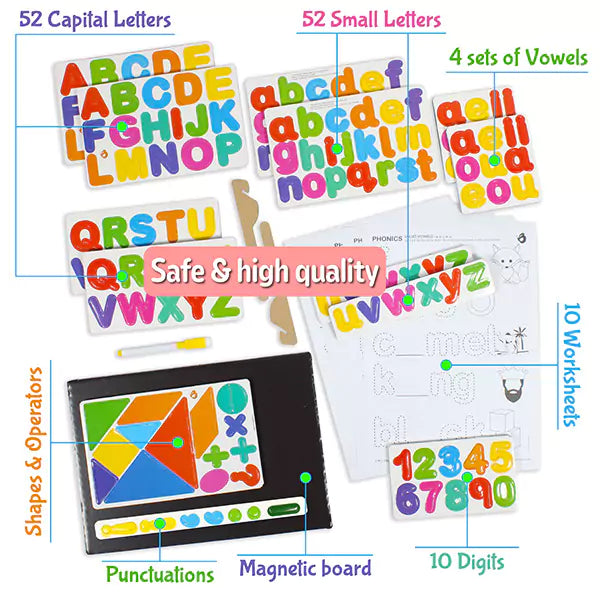 155 Alphabets & Words Magnet Set | Soft foam Letters
