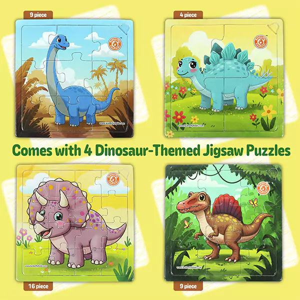 Dinosaurs Jigsaw Puzzles for Kids Ages 3-6 | Preschool Educational Puzzles Boards Toys Gifts for Boys Girls & Coloring Sheets