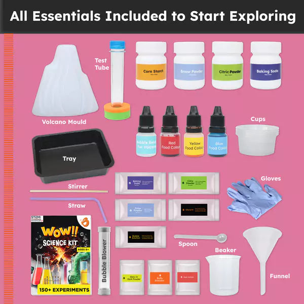 150+ Science Experiment Kit for Boys & Girls | Wow Chemistry Science Kit | Ages 8+
