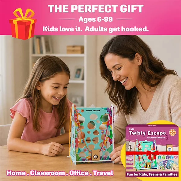 Butterfly Edufields Twisty Escape Board Game for Girls – 5 Magical Worlds Marble Maze & Fidget Arcade Game | Skill & Dexterity Challenge for Kids, Teens & Adults | Family Tabletop Fun Gift Ages 6–99