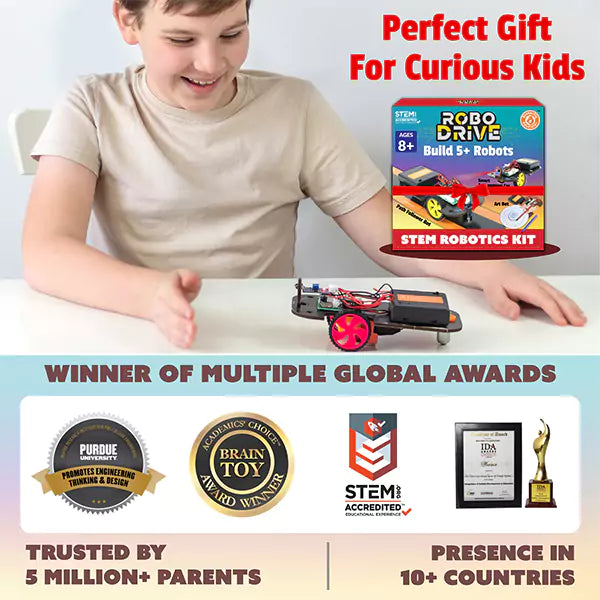 5-in-1 STEM Robotics kit | Robot Toys for Kids Ages 8 -12 Years Old Boys Girls | Electronics Sensor Modules