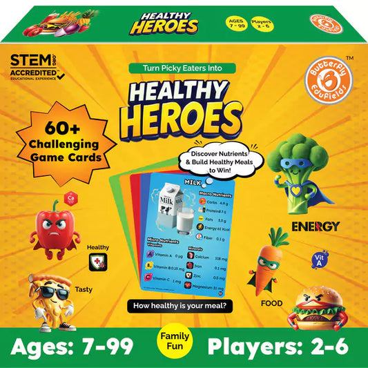 Healthy Heroes - Fun & fast paced, Nutrition Card Game For Kids 8+