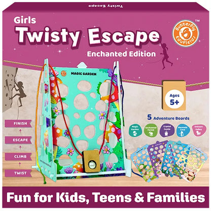 Butterfly Edufields Twisty Escape Board Game for Girls – 5 Magical Worlds Marble Maze & Fidget Arcade Game | Skill & Dexterity Challenge for Kids, Teens & Adults | Family Tabletop Fun Gift Ages 6–99