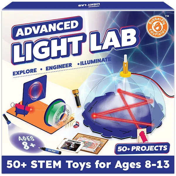 Butterfly Edufields 50+ STEM Toys for Ages 8-13, Advanced Light Science Kit