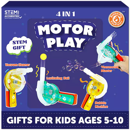 Butterfly EduFields 4in1 Motor Play Science Kit | Best Birthday Return Gifts for Kids Ages 5 6 7 8 9 10 11 12 | STEM Toy | Reusable & Safe | Birthday Gift for Kids Ages 5+
