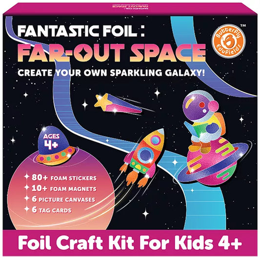 Butterfly EduFields Foil Art Craft Kit for Kids 4-8 Years | Space Theme Creative Activity Kit