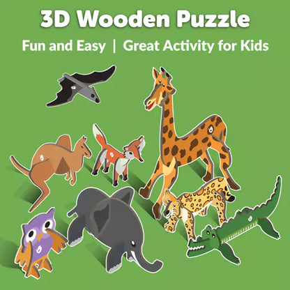 Animal Safari | 3D Wooden Puzzles for kids ages 4-6