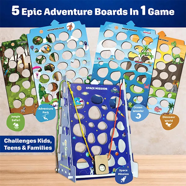 Butterfly Edufields Twisty Escape Tabletop Board Game – 5 Adventure Worlds Marble Maze & Fidget Puzzle Game | Dexterity Arcade Challenge for Kids, Teens & Adults | Fun Office Desk Toy & Gift Ages 6–99
