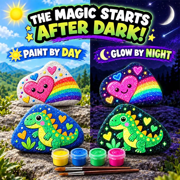 Butterfly EduFields Glow in The Dark Rock Painting Kit - Arts and Crafts