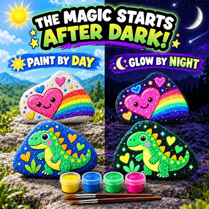 Butterfly EduFields Glow in The Dark Rock Painting Kit - Arts and Crafts