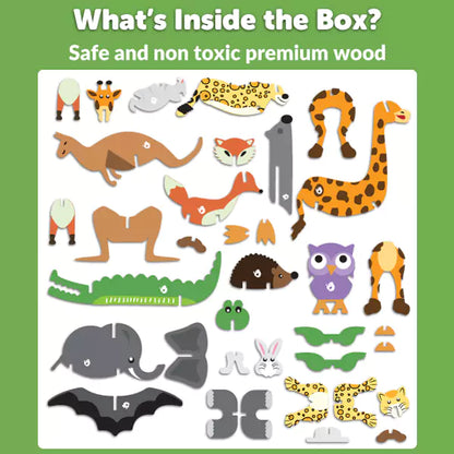 Animal Safari | 3D Wooden Puzzles for kids ages 4-6