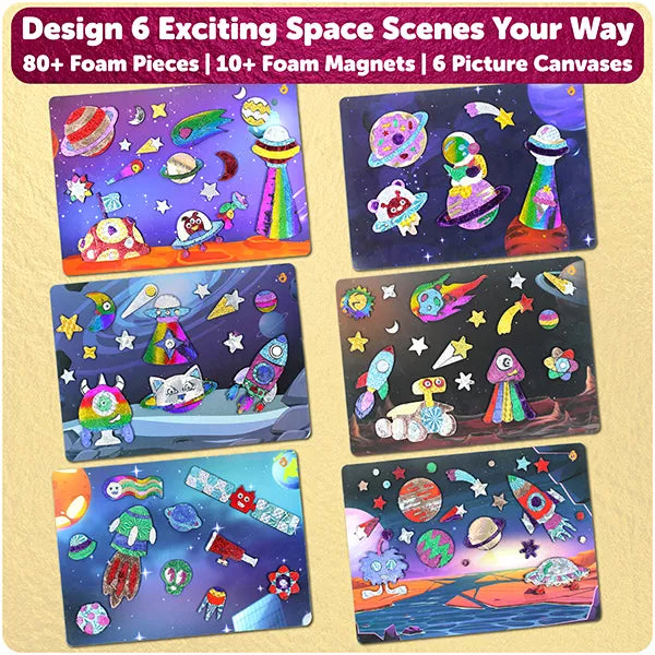 Butterfly EduFields Foil Art Craft Kit for Kids 4-8 Years | Space Theme Creative Activity Kit