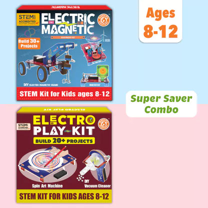 STEM Science Kit Combo for Kids 8-12 | 100+ DIY Projects | Electromagnetic + ElectroPlay Kits