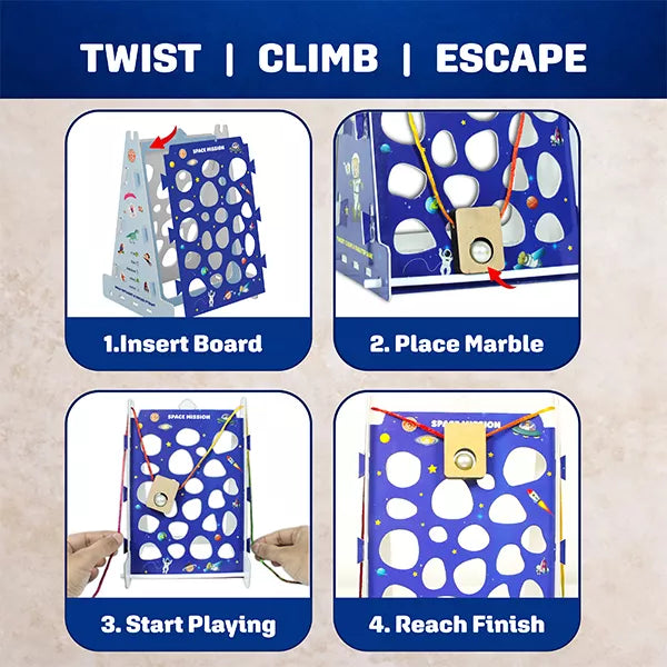 Butterfly Edufields Twisty Escape Tabletop Board Game – 5 Adventure Worlds Marble Maze & Fidget Puzzle Game | Dexterity Arcade Challenge for Kids, Teens & Adults | Fun Office Desk Toy & Gift Ages 6–99