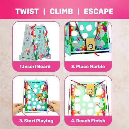 Butterfly Edufields Twisty Escape Board Game for Girls – 5 Magical Worlds Marble Maze & Fidget Arcade Game | Skill & Dexterity Challenge for Kids, Teens & Adults | Family Tabletop Fun Gift Ages 6–99