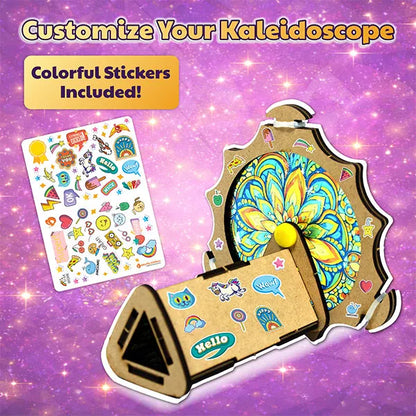 Butterfly EduFields 4in1 KaleidoWorld DIY Wooden Kaleidoscope Toy for Kids 6+ | Infinite Patterns - Space, Aqua, Unicorn, Jurassic | Magic Rotating & Fillable Kaleidoscope Kit | Best Gifts for Kids