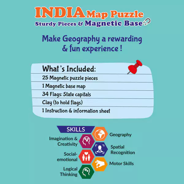 Magnetic India Map Puzzle | 6-8 yrs