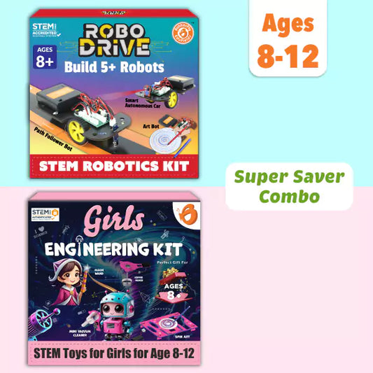 STEM Robotics + Engineering Kit Combo | DIY Science Toys for Kids (Ages 8-14)