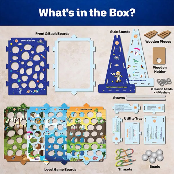 Butterfly Edufields Twisty Escape Tabletop Board Game – 5 Adventure Worlds Marble Maze & Fidget Puzzle Game | Dexterity Arcade Challenge for Kids, Teens & Adults | Fun Office Desk Toy & Gift Ages 6–99
