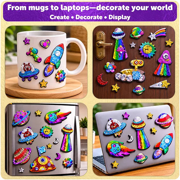 Butterfly EduFields Foil Art Craft Kit for Kids 4-8 Years | Space Theme Creative Activity Kit