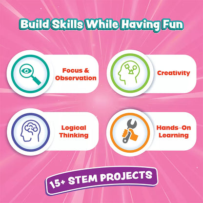 STEM Light & Color Science Kit for Girls | 25+ Experiments with Kaleidoscope, Mirrors & Spy Science | Ages 6–13