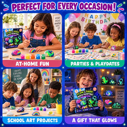Butterfly EduFields Glow in The Dark Rock Painting Kit - Arts and Crafts