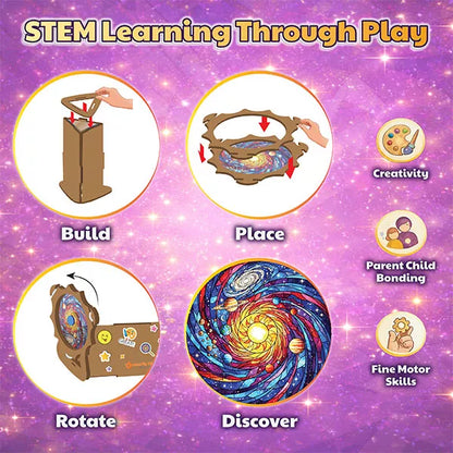 Butterfly EduFields 4in1 KaleidoWorld DIY Wooden Kaleidoscope Toy for Kids 6+ | Infinite Patterns - Space, Aqua, Unicorn, Jurassic | Magic Rotating & Fillable Kaleidoscope Kit | Best Gifts for Kids