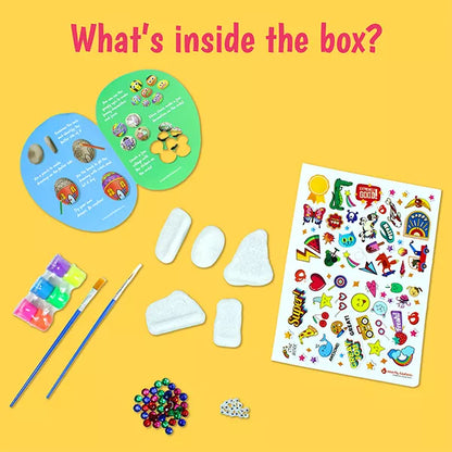 Butterfly EduFields Rock Painting Kit for Kids | DIY Arts & Crafts Set with Paints, Brushes & Decorations | Ages 4-12