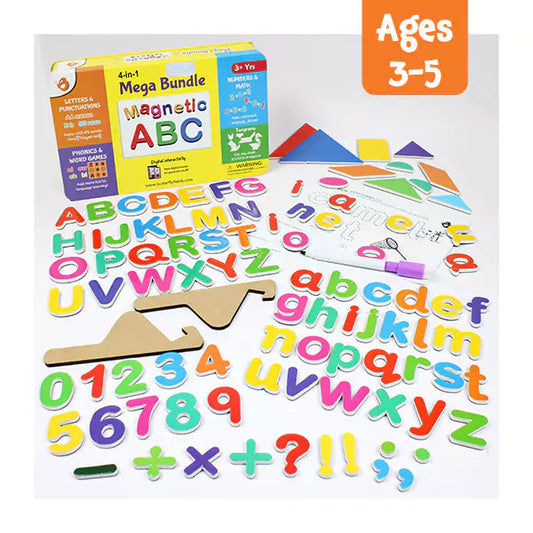 Butterfly EduFields 150+ Pcs Magnetic Alphabets Numbers Shapes Puzzle Toy for Kids 3 4 5 Years, Magnetic Board & Spelling Guide, ABCD Letters & Words with 50 Pictures | Learning Educational Toys