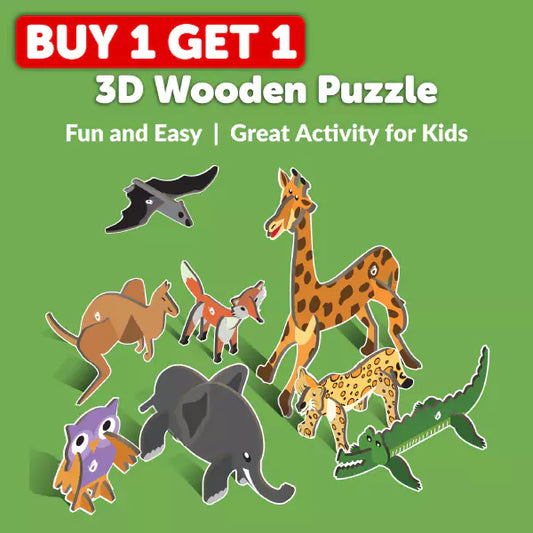 Animal Safari | 3D Wooden Puzzles for kids ages 4-6