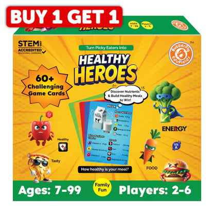 Healthy Heroes - Fun & fast paced, Nutrition Card Game For Kids 8+